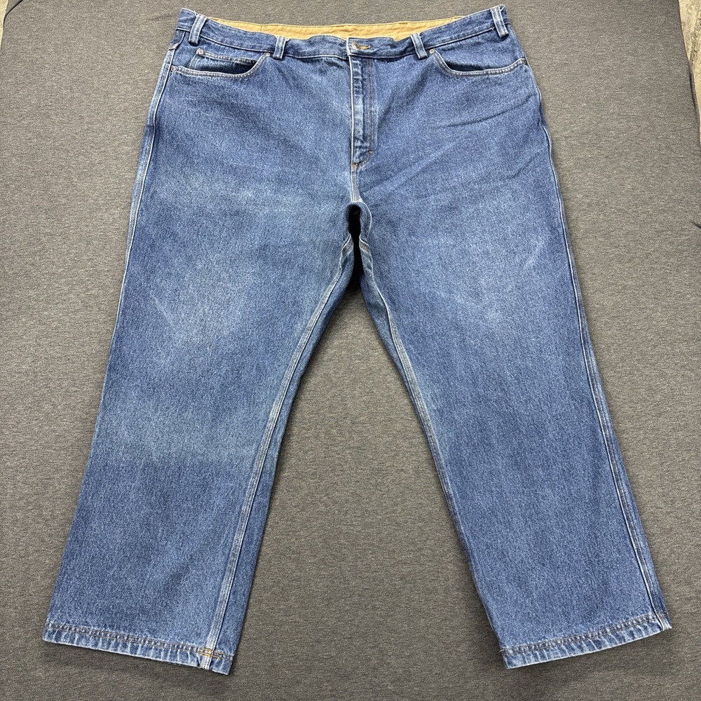 Duluth‎ Trading Jeans Mens 48x30 Blue Cotton Denim Wide Leg Outdoor Workwear